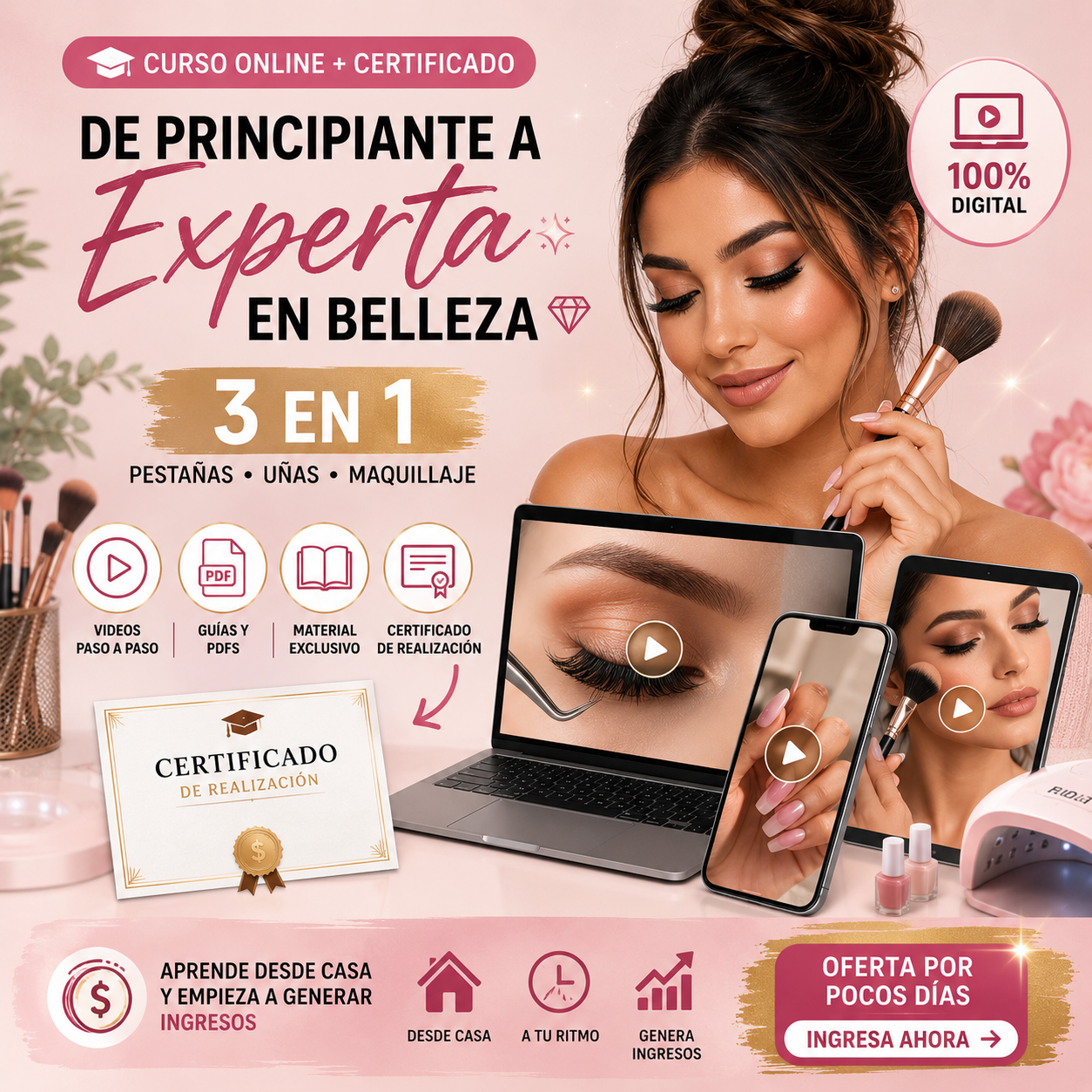 De Principiante a Experta: 💎 BELLEZA 3 EN 1 PESTAÑAS, UÑAS Y MAQUILLAJE