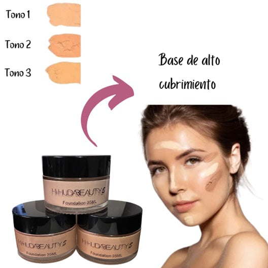 Base Bon Beauty Alta Cobertura Hihuda Beauty