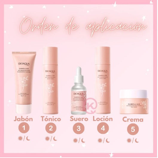 Kit x5 Antiedad Camelias Bioaqua (Estuche de Lujo)