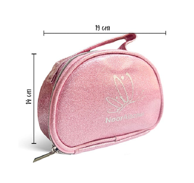 Set x12 Brochas Maquillaje Suavecitas Profesional + Cosmetiquera Glitter