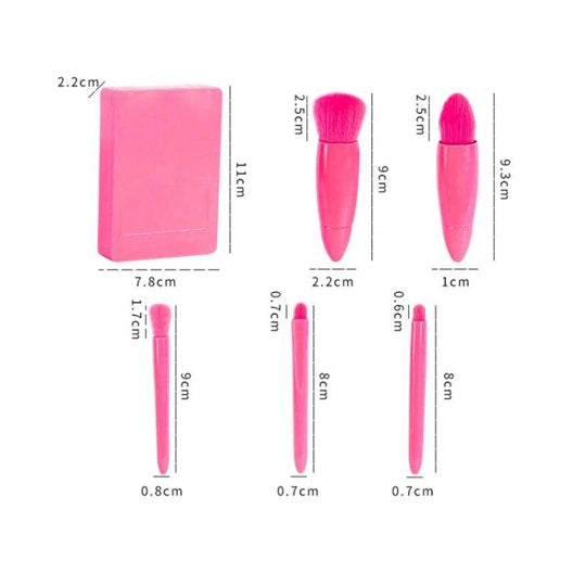 Kit x5 Brochas Para Rostro y Ojos