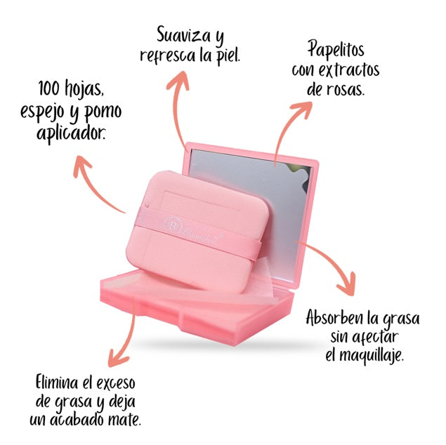 Papeletas antigrasa con aplicador Bye bye grasa