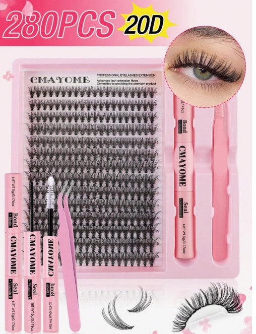 Juego de Extension de Pestañas 280 piezas mixto 20 DCMAYOME