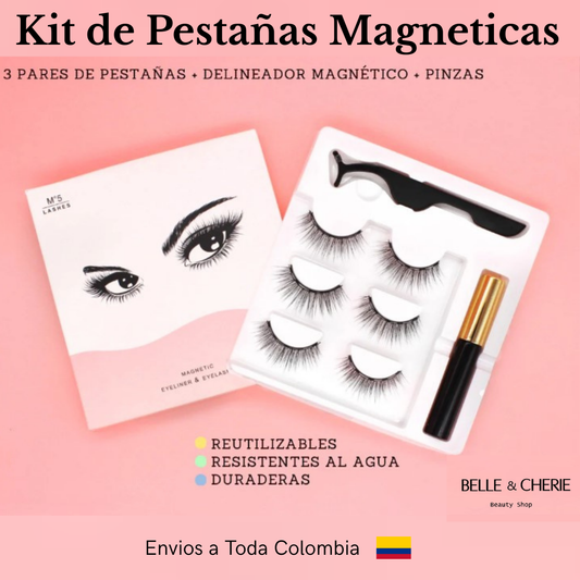 Set x 3 Pestañas Magnéticas negras (Resistente al agua)  M°5