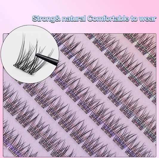 Set de Pestañas Juego x 154 Piezas (Rizo Natural) FLORA raíces invisibles INCLUYE PEGANTE