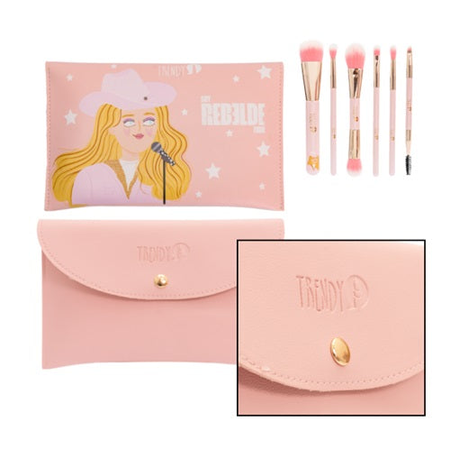Kit x8 Brochas RBD  Mia Colucci  Rosa + Estuche