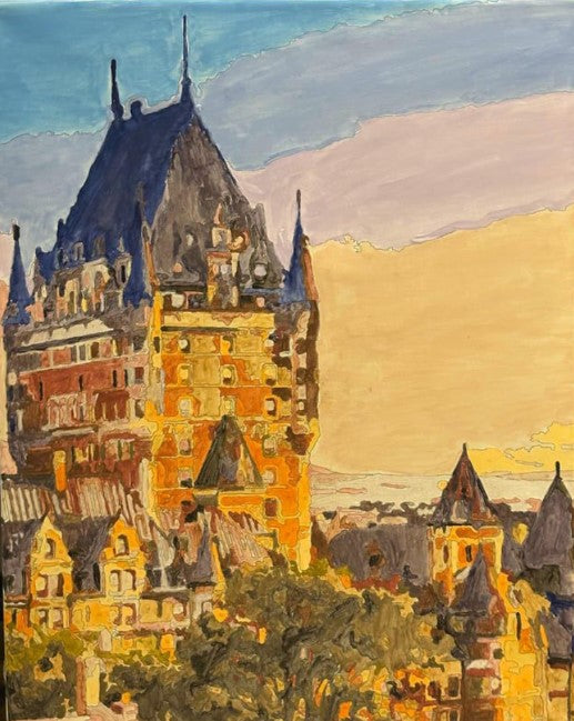 Kit Lienzo para Pintar Numerado (24 colores) + Brochas -Castle Frontenac