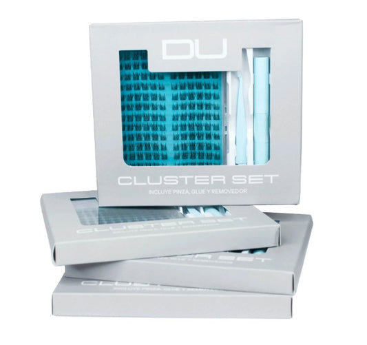 Cluster SET DU Pestañas INCLUYE (PINZA, GLUE Y REMOVEDOR)