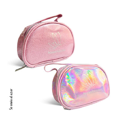 Set x12 Brochas Maquillaje  Suavecitas Profesional + Cosmetiquera Glitter