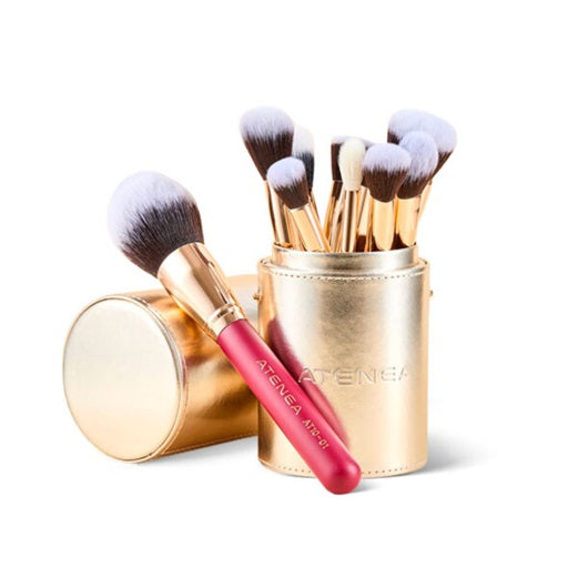 Kit x9 Brochas Atenea Profesional Rostro Scarlet