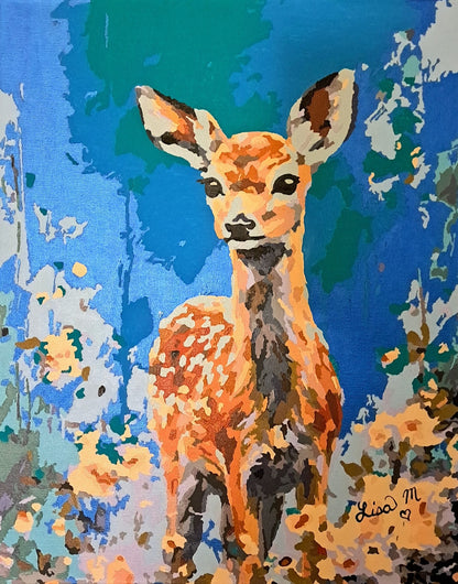 Kit Lienzo para Pintar Numerado (24 colores) + Brochas - Fauna