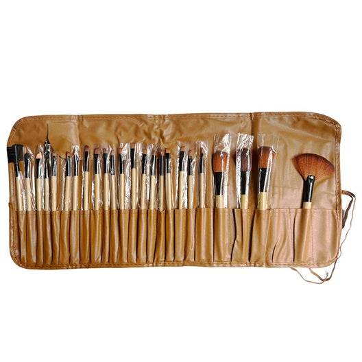 Set x24 Brochas + Estuche Cuerina Café