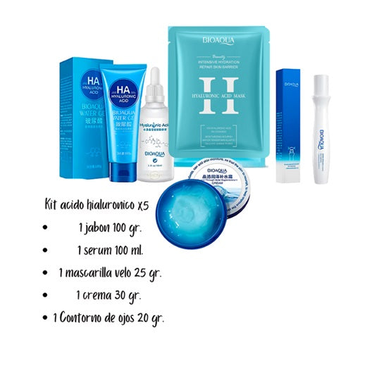 Kit x5 Antiarrugas Acido  Hialuronico Bioaqua