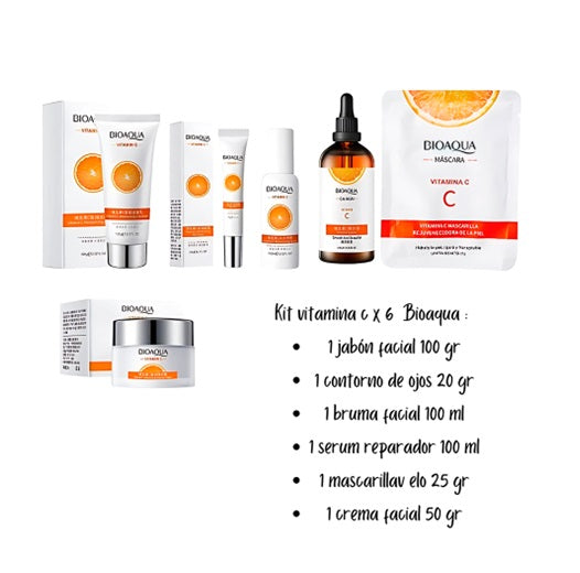 Kit  x 6Vitamina C Antimanchas Antienvejecimiento Bioaqua
