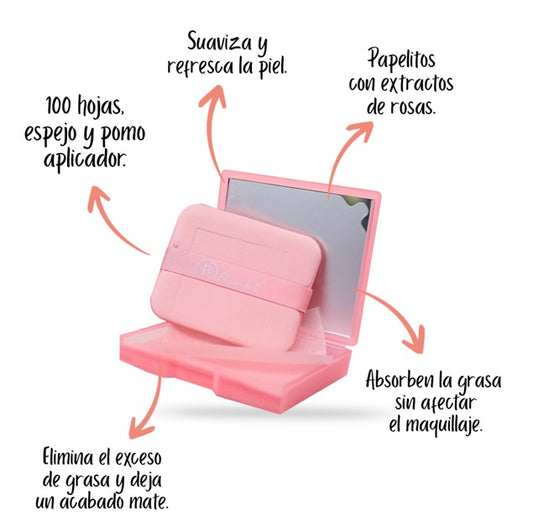Papeletas antigrasa con aplicador Bye bye grasa