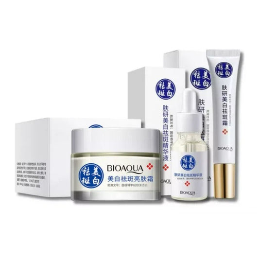 Kit Despigmentante Bioaqua Set x4 (Serum, Contorno de ojos, Crema hidratante, Mascarilla velo)